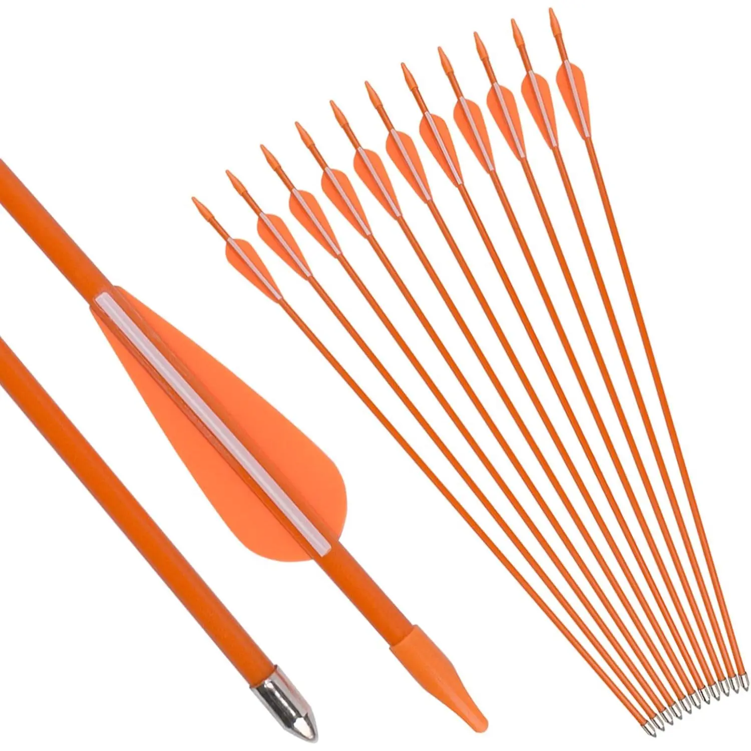 24 26 28 30 Fiberglass Arrows for Youth Practise Recurvebow Compound Bow Shooting