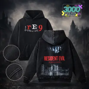 Resident Evil 9 Requiem Vintage Wash Hoodie, Survival Mystery Gamer Graphic T-Shirt, Retro Acid Wash Sweatshirt, Tank Top, Gothic Mansion Aesthetic Merch, Enigmatic Cinematic Art Fan Gift, Unisex Cotton Apparel