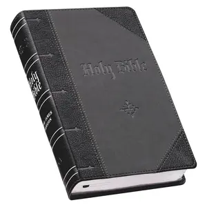 KJV Holy Bible, Giant Print Standard Size Faux Leather Red Letter Edition - Ribbon Marker, King James Version, Black /Gray (KJV Standard GP Editions) Imitation Leather – Large Print, March 1, 2020