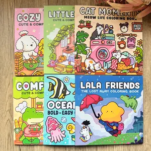 3/6 packs of cute and fun adult coloring books: high-quality and thicker, cute patterns + a variety of themes, decompression and enjoy creative fun, suitable for gifts for all people