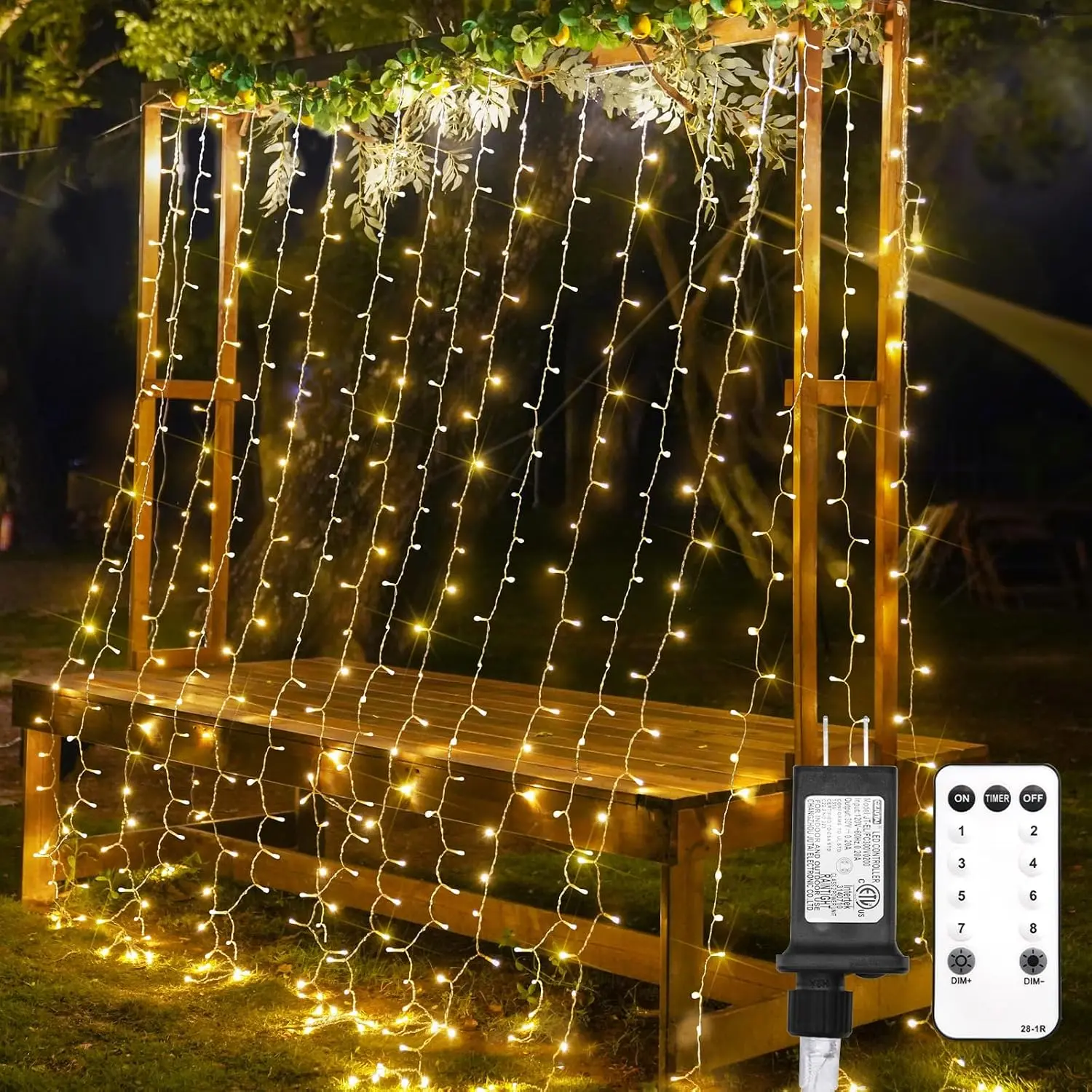 Curtain Lights for Bedroom Backdrop 300 LED Plug in 9.8x9.8ft