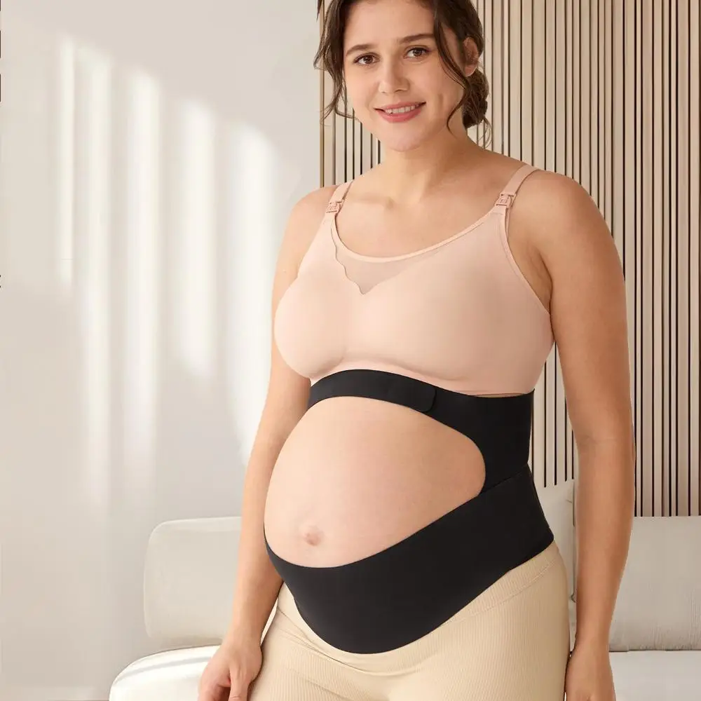 2 in 1 Breathable Maternity Belt, Adjustable Belly & Back Band for All Pregnancy Stages, Comfortable Invisible Wear Under Clothes