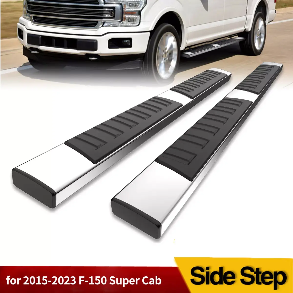 OEDRO 6.5 inches Running Boards Compatible with 2015-2025 Ford F150 SuperCab, 2017-2024 Ford F250 F350 F450 F550 Super Cab Side Step Nerf Bar