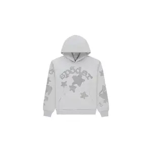 Rhinestone Beluga Hoodie "Grey" SP5der309