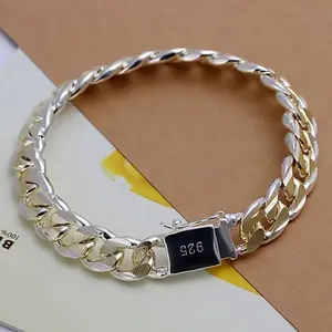 Hot Fine 925 Sterling Silver Noble Nice Chain Solid Bracelet for Women Men Charms Party Gift Wedding Fashion Jewelry Hot Model Gift for love