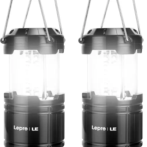 LEPRO High Lumen LED Camping Lantern - 190 Lumens Battery-Powered, Compact Collapsible, IPX4 Waterproof Portable Outdoor Emergency Accessory for Blackouts, Hiking