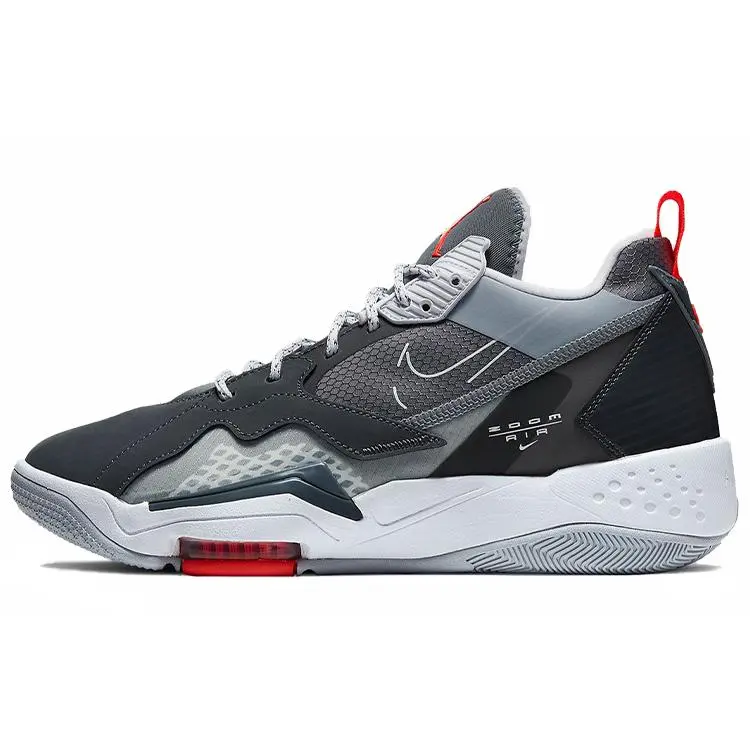 Jordan Air Zoom 92 Cool Grey' Cushioned Mid Top Basketball Shoes Men's Black White CK9183-005
