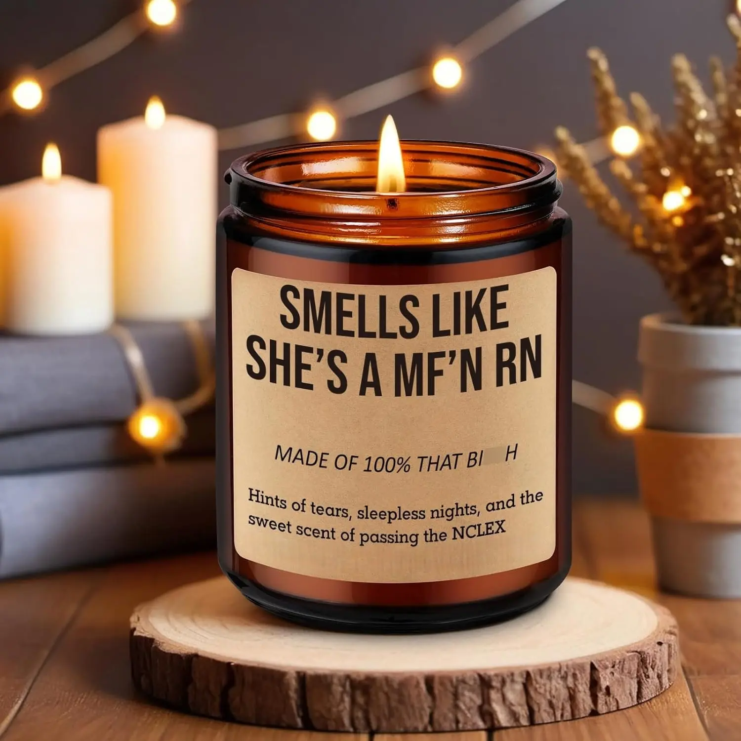 Gift Candle for New RN, Registered Nurse Gifts for Women, Congrats on Passing The NCLEX, Future RN Gifts for Nurses Week, Funny Birthday Graduation Presents for Nursing School Students, Grads