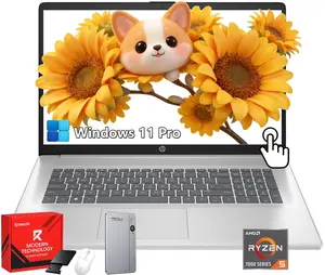 HP 17.3 inch Flagship Touchscreen Laptop, AMD Ryzen 5 7530U, Up to 32GB RAM, Up to 1TB SSD, Windows 11 Pro, 17.3" HD+ BrightView Display, AI-Powered Copilot, Wi-Fi 6