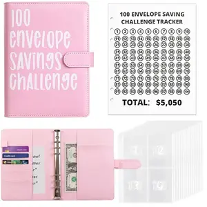 100 Envelope Savings Challenge Binder A5 Size,TikTokTrending Money Saving Kit,100 Day Savings Plan to Save$5,050,Budgeting Planner for Beginners AdultsTeens,Waterproof Cash Envelopes with Labels,ReusableSavings Challenge Binder