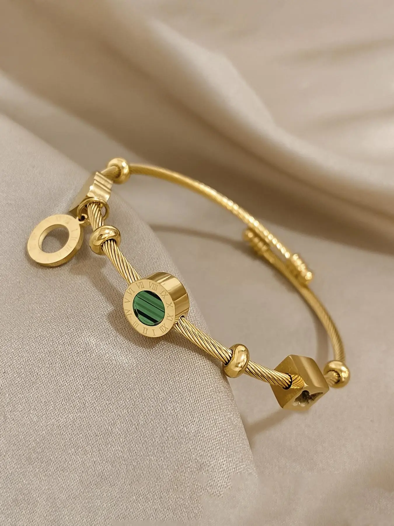 Vintage Punk Style Adjustable Bangle Bracelet, Fashionable Bracelet for Women & Girls, Trendy All-match & Exquisite Jewelry for Birthday Gift