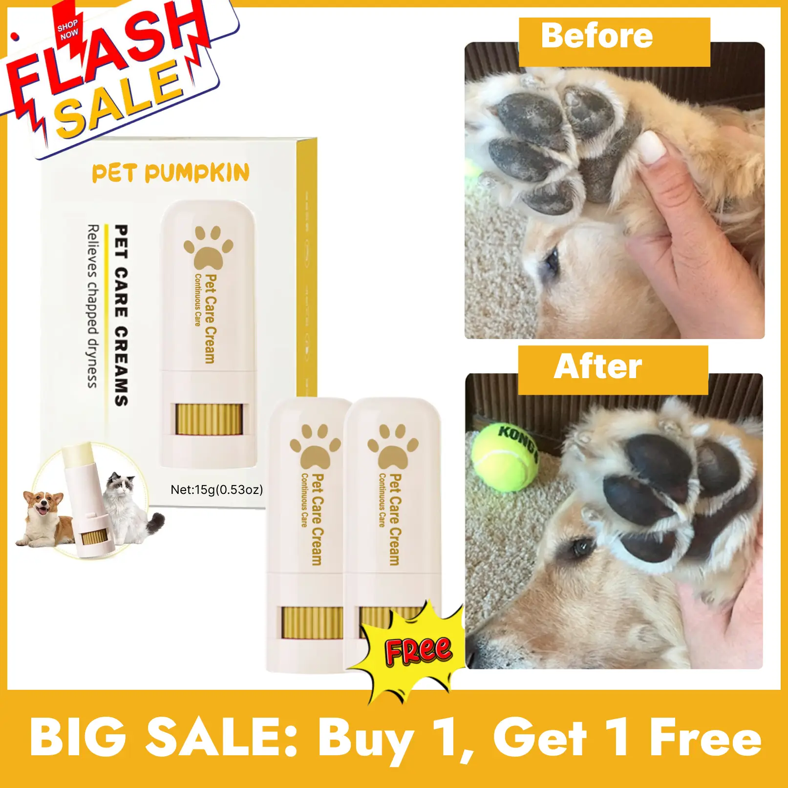 CozyVibes Dog & Cat Paw Balm - Natural Soothing Protection from Snow & Hot Pavements - Easy Application Non-Toxic Food-Grade Snout Soother for Pets -