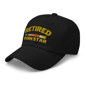 RIVEMUG NG Retired Por* Star Curved Bill Cap Relaxed Fit Low Crown Adjustable Funny Cap
