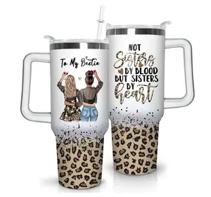 Best Friend 20oz 40oz Skinny Tumbler with Straw & Lid – Stainless Steel Insulated Bestie Cup, Friendship Travel Coffee Mug, Cute Birthday & Christmas Gifts for Best Friends Women Girls