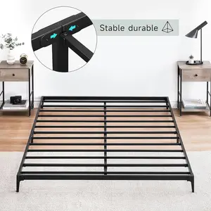 【Christmas Gift】10 GAOMON 6 Inch Low Full Bed Frame Heavy Duty Metal Mattress Foundation Platform Sturdy Steel Slat No Box Spring Needed  Easy Assembly Noise Free