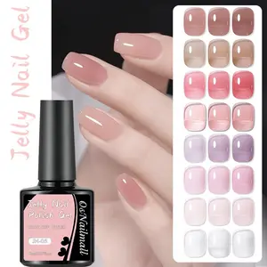 Osnailmall 8 Colors Set Jelly Nail Gel Polish, UV LED Soak off Nail Art Polish, Nude Color UV Gel Nail, Semi Permanent Nail Art Manicure