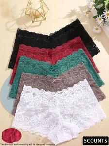 floral lace women's bow scallop sheer knicker, fashion comfy breathable cozy casual style panties for daily wear, elegance, womenswear clothes, girlfriend gift bundle, gifts for her, lingerie for women, women underwear