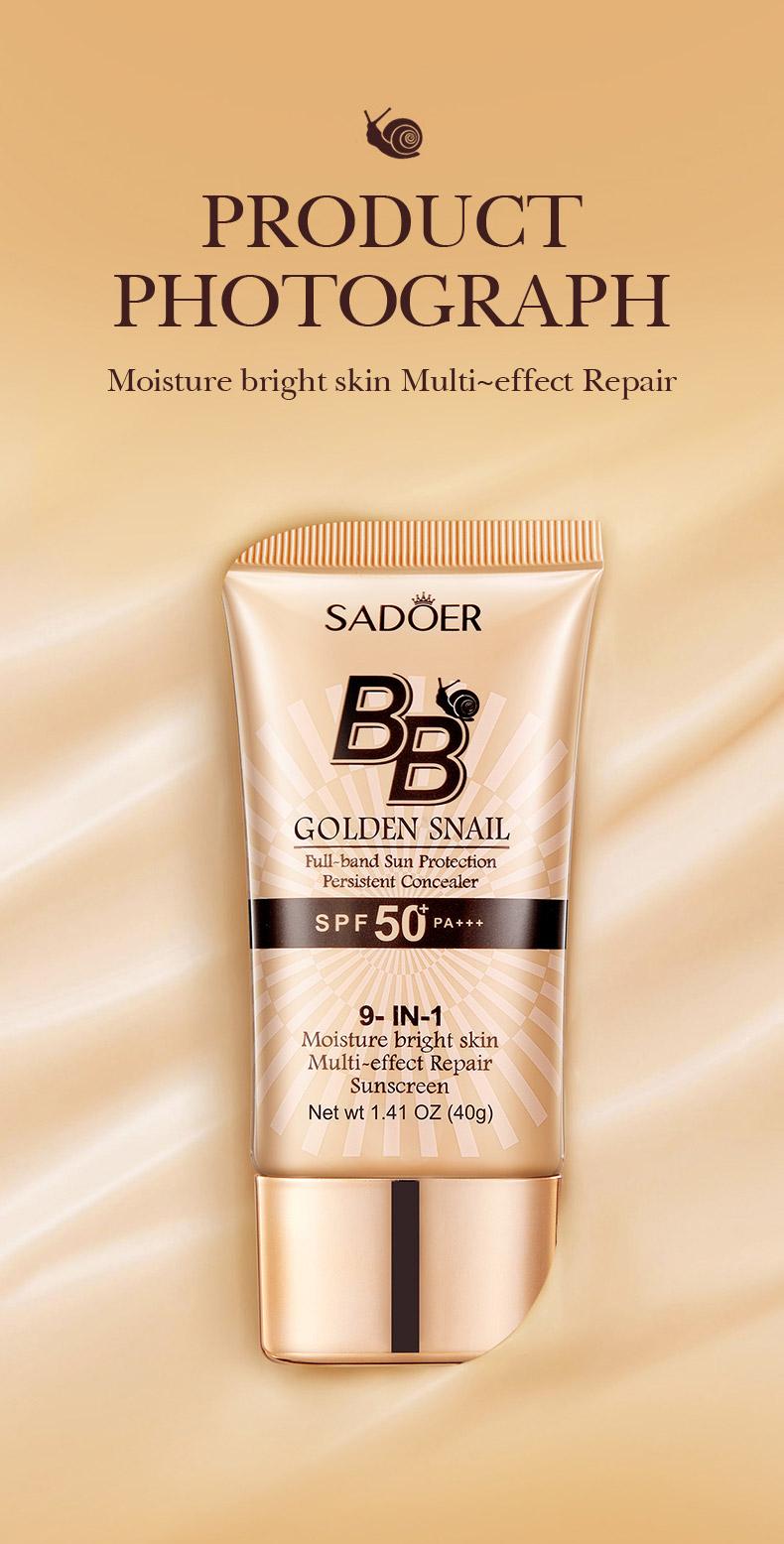 High-coverage waterproof snail BB cream - matte finish, long-lasting moisturizing and oil control, creates a natural makeup look, refreshing and non-greasy, perfect for makeup beginners, a great gift for Mother's Day