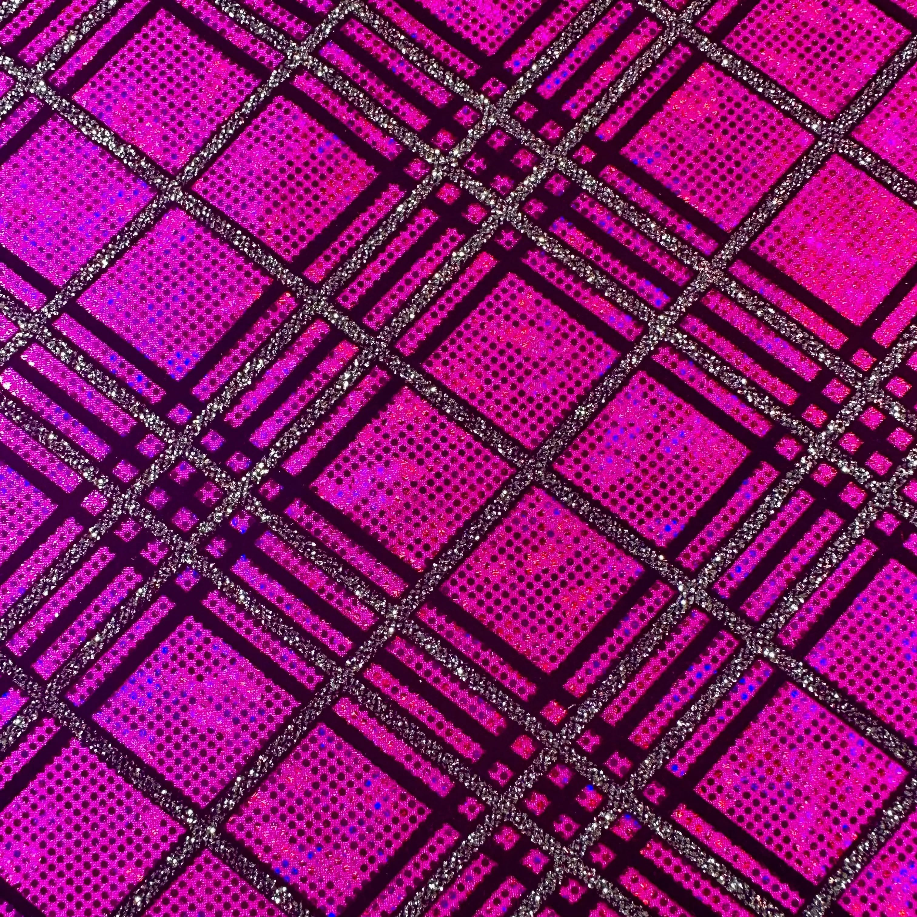 Holographic Sparkle Velvet Nylon Spandex Fabric, 4-Way Stretch, 58/60" Wide Dressmaking Fabric for Dance Wear Outfits & Costumes, Athleisure, Glam, Velvet Shine, Nylon Blend, Stretch Flex, Shimmer Effect, 20% Spandex, Easy Movement, Flattering Fit, Hand W
