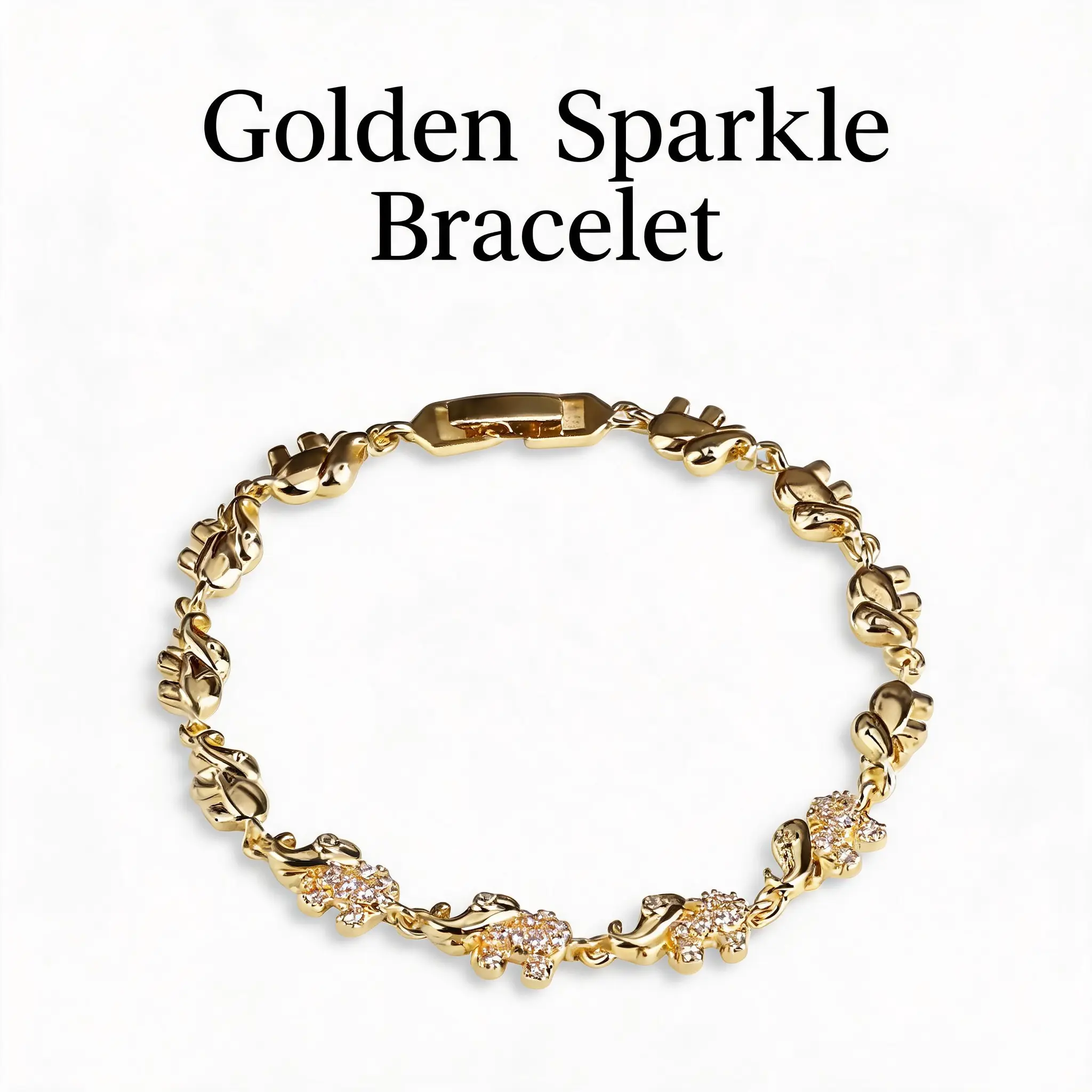 14K Gold Plated Bracelet with Lucky Elephant Pendant and Sunstone Pendant - Lucky Declaration Women's Jewelry, Lobster Buckle, Adjustable, Summer Dress, Degree Pretend, Beach Dress