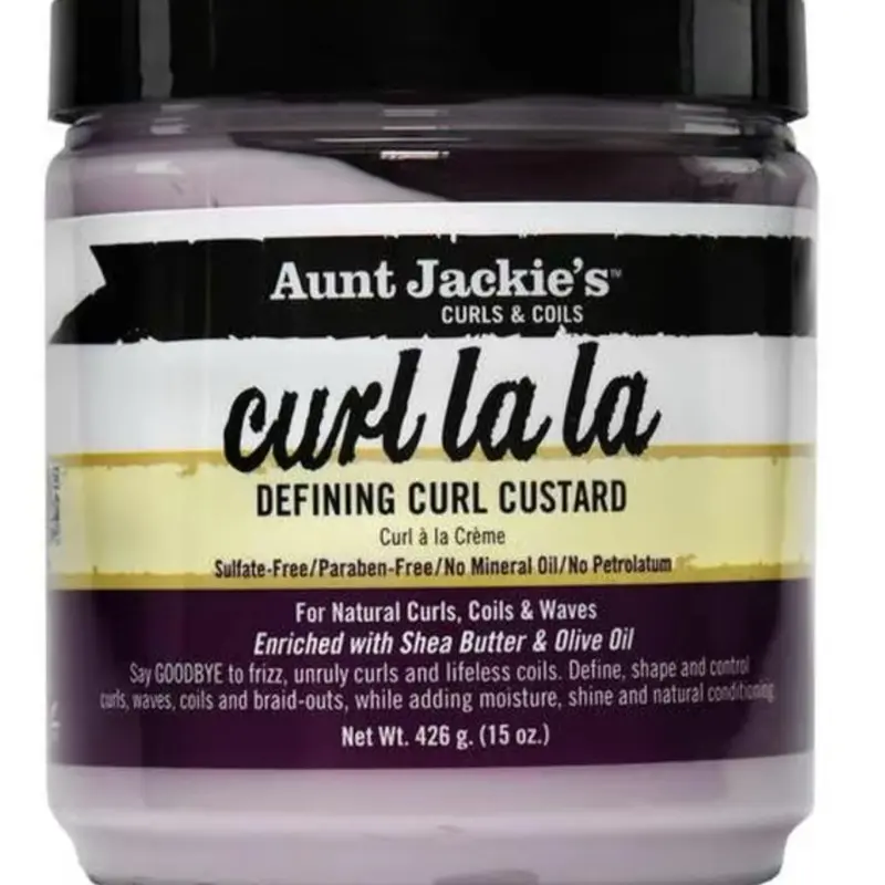 Aunt Jackie's Curl La La Moisturizing Shine Enhancing Hair Defining Custard Cream, 15 oz - Gel Haircare Hydrating Olive