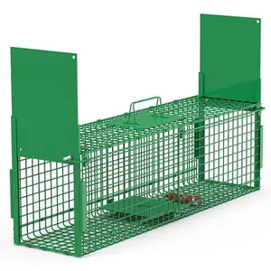 iMountek 40in 2 Door Live Animal Cage Trap For Animals Under 18LBS Easy To Setup Humane Galvanized Iron Trap Cage For Raccoons Armadillos Foxes Opossums Muskra System Terrarium Farm Ant Acrylic