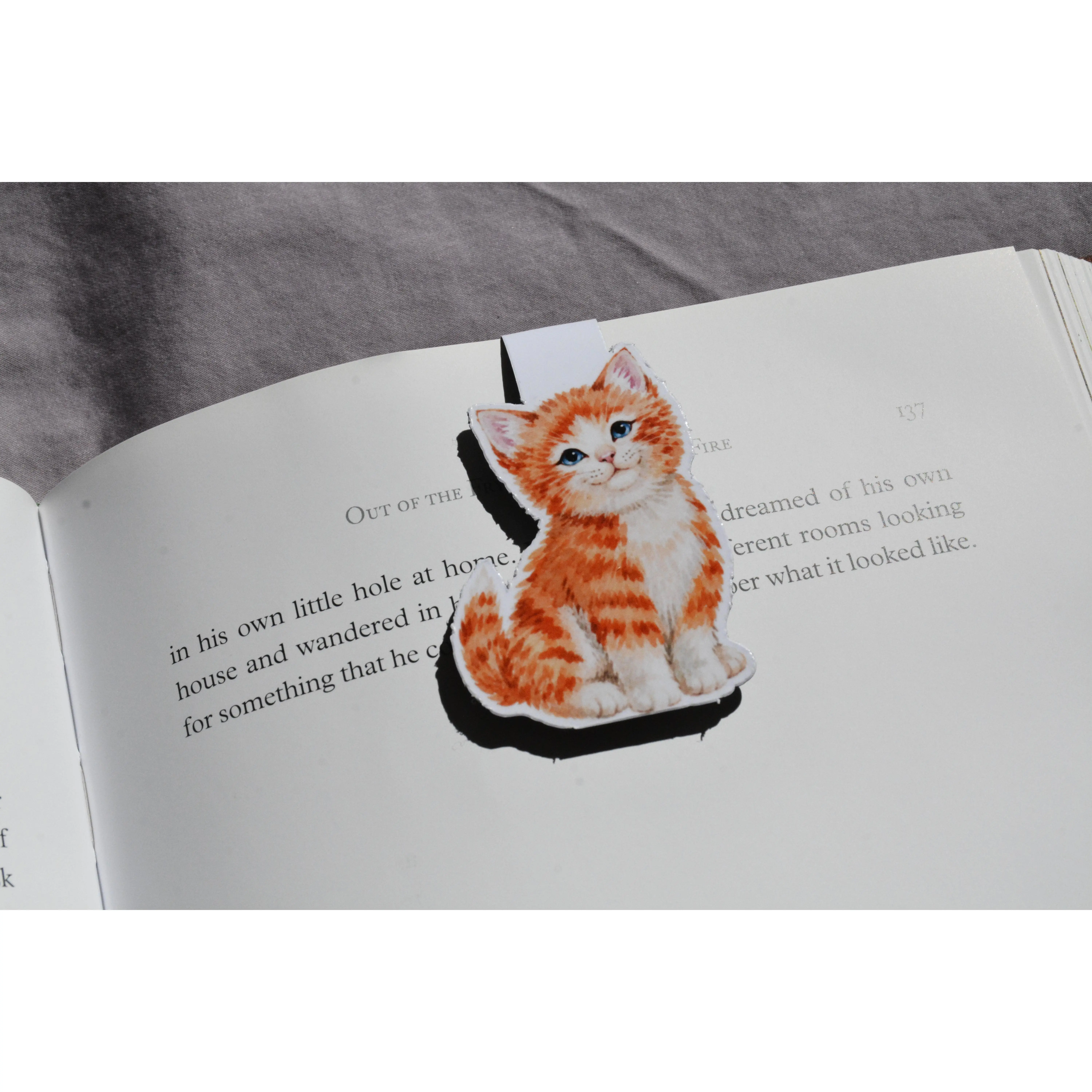 Cute Orange Kitten Magnetic Bookmark | Cat Book Lover Bookmark | Handmade Reader Gift
