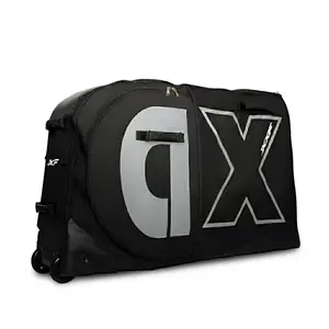 Exquimac Bike Travel Case & Bike Travel Bag - Bicycle Pro Transport Equipment for Air Flights - Oversized Capacity, Waterproof Fabric with 4 Aluminum Support Bars, Wheel Protection Tubes & YKK Zippers outdoorfun