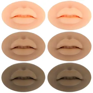 6Pcs 5D Realistic Silicone Fake Tattoo Practice Lips for Permanent Makeup Microblading Tattoo Training Practice Skin