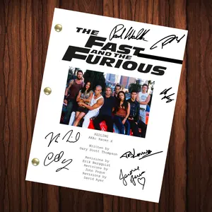 The Fast And Furious Signed Autographed Script Full Screenplay Full Script Reprint Paul Walker Michelle Rodriguez