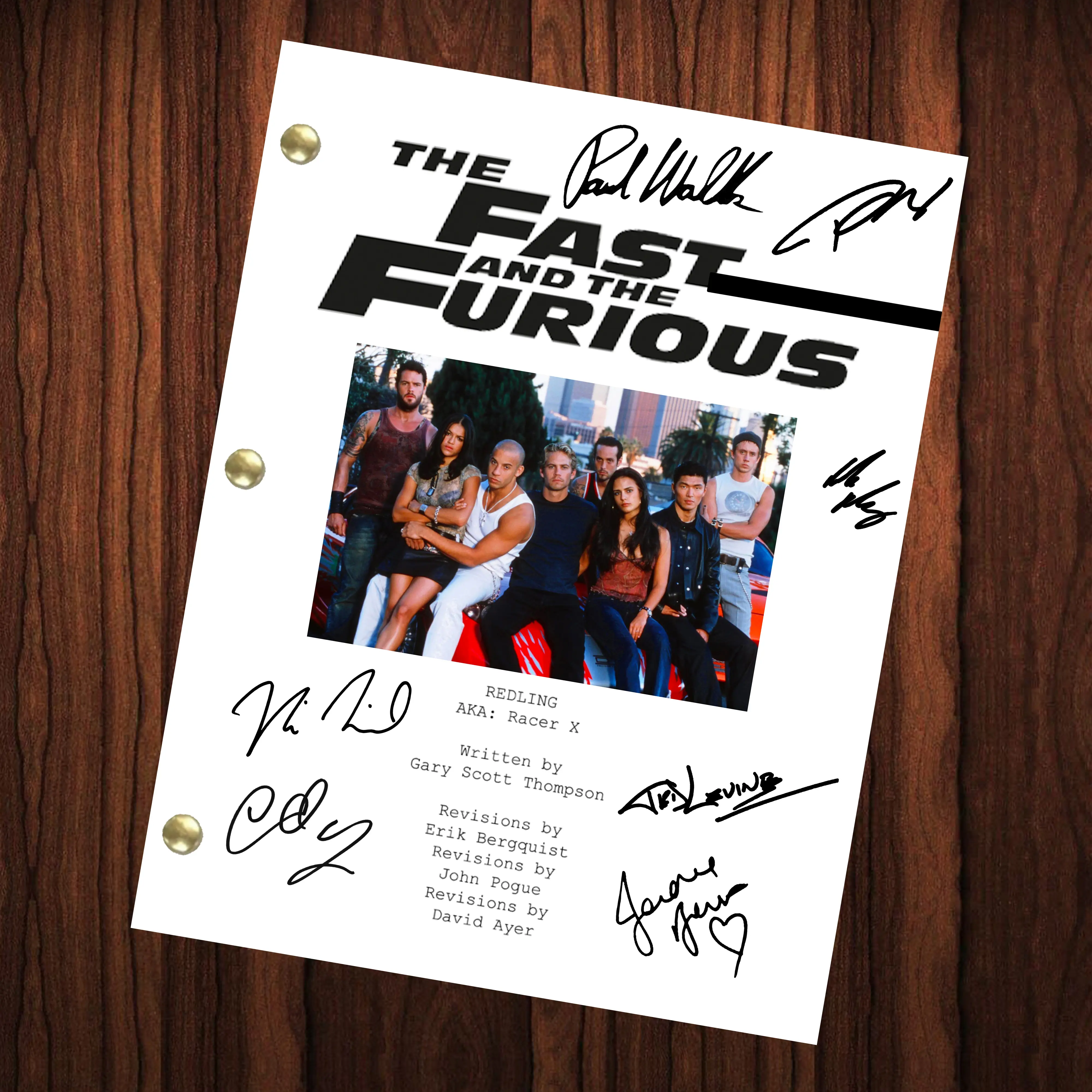 The Fast And Furious Signed Autographed Script Full Screenplay Full Script Reprint Paul Walker Michelle Rodriguez
