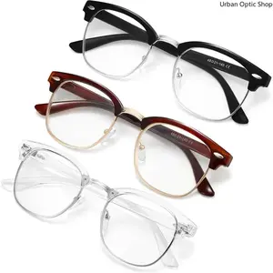 XUH 3 Pack Blue Light Blocking Glasses, Semi-Rimless Clear Lenses Anti Blue Light, Gaming-Friendly Sports Eyewear for Office Daily Gaming Use