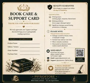 Book Care & Support Card Insert, Thank You Card for Book Orders, Small Business Packaging Card, Customer Service Guarantee Card