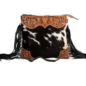 Tumbleweed Trail Fringed Hand-Tooled Bag