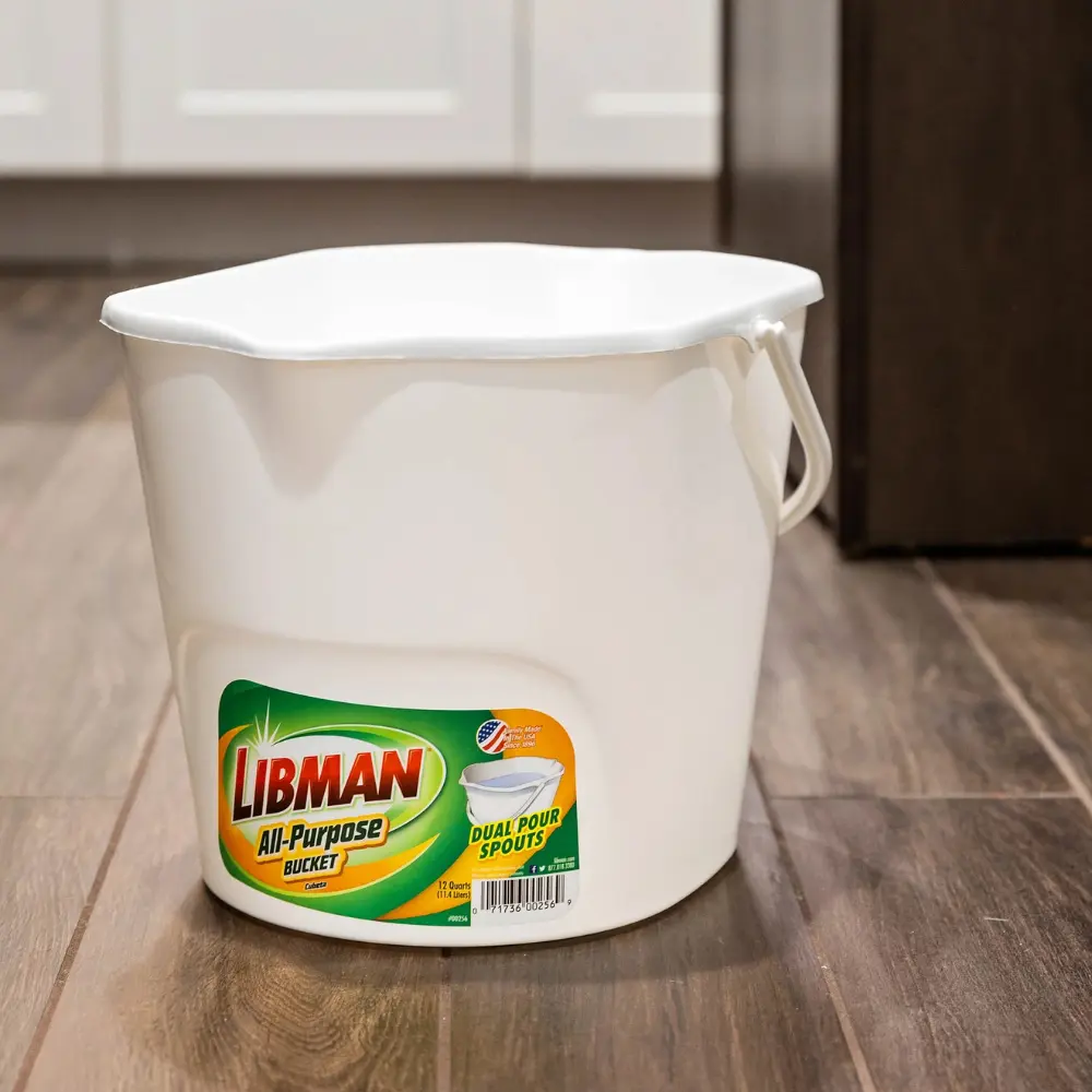 3-Gallon White All-Purpose Bucket with Polypropylene Material, 13.75-Inch Height