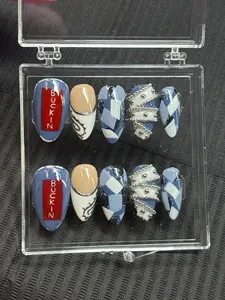 Terra Nails – Cowboy Carter Nail | Concert Nails |Custom Nails | Jean Nails | Denim Nails | Press On Nails | Buckin Nails | chrome nails | Patchwork Nails