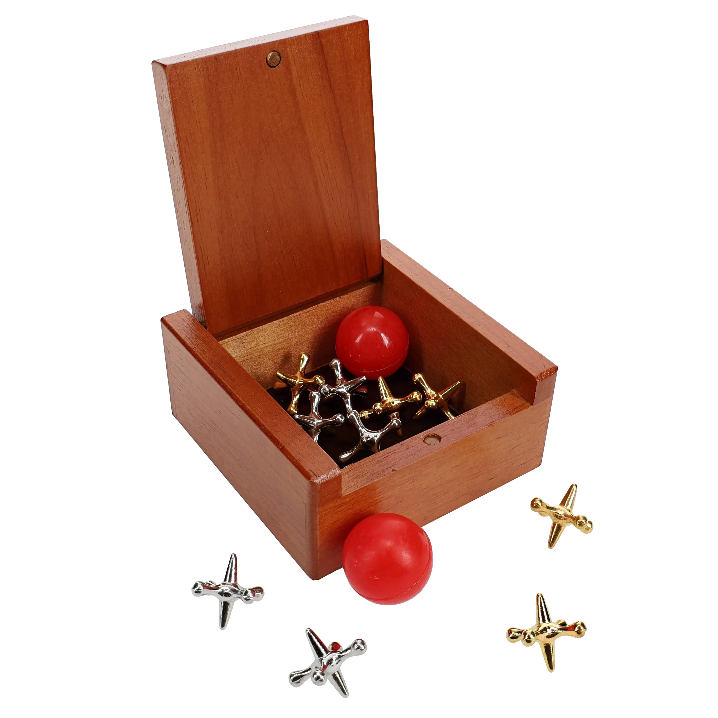 WE Games Old-Fashioned Metal Jacks in a Wooden Box WE Games Old-Fashioned Metal Jacks in a Wooden Box