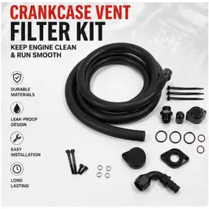 Engine Ventilation Kit for Ford 11-20 6.7L Powerstroke CCV PCV Replacement Black