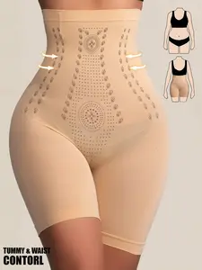 Women's Shaping Shorts High Waist Elastic Body Shaper Panties, Tummy Control Butt Lifting Design, Slimming Waist Effect, All Seasons