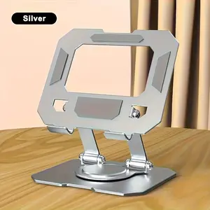 360° Rotating Metal Tablet Stand, Stable Desktop Phone Holder, Multi-Angle Adjustable, Universal for All Phones & Tablets, Ideal for Office & Live Streaming, Tablet Accessories