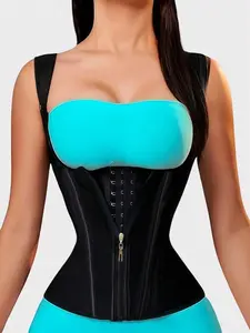 Women's Extreme Corset Waist Vest Shapewear Top with Sweetheart Neck for Hourglass Figure Lower Back Pain Relief Adjustable Straps Comfortable Compression Fit Cotton Customized Womenswear Hook & Eye Shaper figura  dereloj  arena eye closure zipper waist t