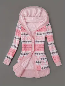 Warm Knit Cardigan with Plush Lining Perfect for Fall Winter and Spring Season Cozy and Stylish Women's Cardigan Ideal for Layering Comfortable Lightweight Outerwear Ideal Gift for Her