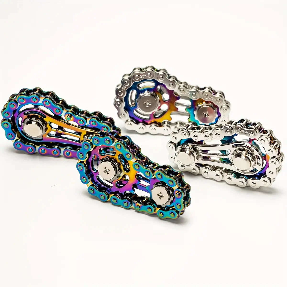 Bike Chain Fidget Spinner, Quiet CNC Machined Stainless Steel Gear, Steampunk Decor, Stress Relief Decoration, Stress Relief Model, Stress Relief Focus Tool, Stress Relief Gadgets for Adults, Stress Relief Tools (Office/Mechanical Art Collectible)