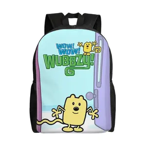 Large Capacity Wow wow wubbzy Travel Backpack Durable Laptop Wow wow wubbzy stuff Backpacks Carry On Wow wow wubbzy merch 17 In Backpack Retro Casual Daypack for festivals, birthdays, parties gifts