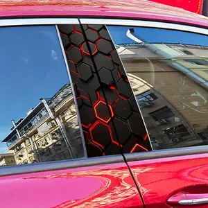 2 Piece Plaid Car Stickers, Waterproof Scratch-Resistant Vinyl Decals, Self-Adhesive for Car Door B Pillar, Space Theme Decoration