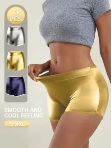 Shiny Safety Pants Seamless Invisible Anti-Slip Fitness Yoga Underwear, Cool Smooth Sexy Women's Lingerie, Comfortable All-Day Wear