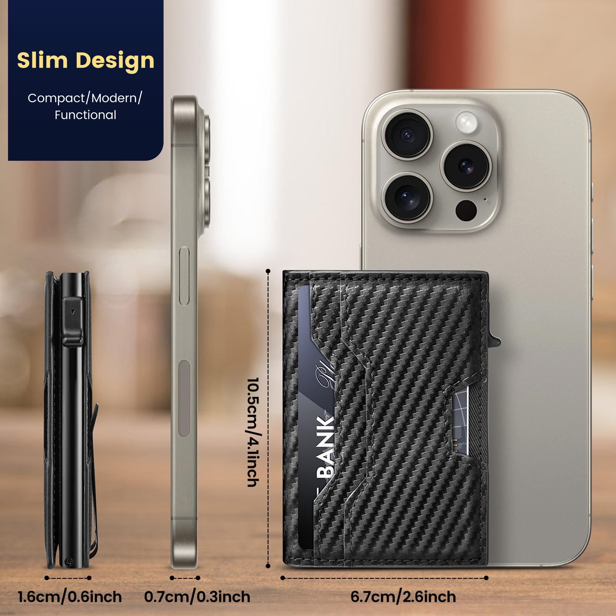 Wallet for Men, Mens Wallet Minimalist Slim Wallet, Smart Pop Up Case Wallet with Money Clip RFID Blocking Bifold Wallet