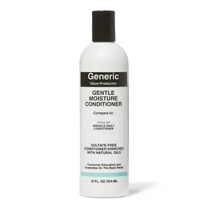 Generic Value Products Gentle Moisture Conditioner, Sulfate Free, Contains Argan Oil, Flax Seed, and Palm Oil, Detangles, Reduces Frizz, 12 Oz