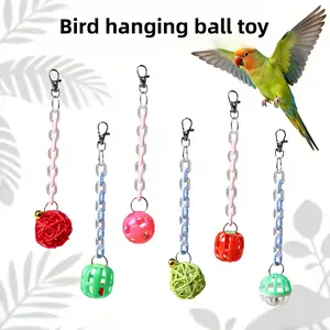 Rotating Bird Cage Toy with Colorful Spinner - Durable Acrylic Parrot Play Gym for Exercise & Fun, Hanging Pendant Decor for Budgies, Parakeets & Small Pets