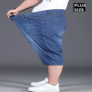 1pc Men's Plus Size Denim Shorts - Breathable Lightweight Summer Casual with Elastic Waistband, Classic Style for Basketball & Sports, Comfort Fit Big Tall Fashion, Jean Shorts, Sports Attire, Sporty Look, Relaxed Fit,